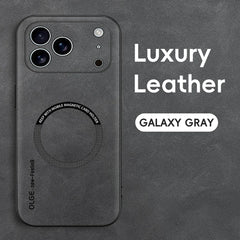 For Magsafe Leather Shockproof Phone Cases For iPhone 17 16 15 14 13 12 11 Pro Max 16e Plus Air Magnetic Wireless Charging Cover