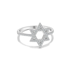 DPLAOPA 925 Sterling Silver Star of David Zircon CZ Engagement Ring 2025 New Luxury Classical Party Jewelry Gift for Women