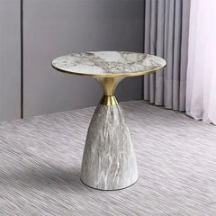 Nordic Light Luxury Round Coffee Table Modern Exquisite Home Creative Corner Table Living Room Furniture Sofa Side Rock Plate Round Tables