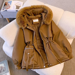 Women’s  Apparel Cotton-Padded Hooded Parka – Warm Winter Coat