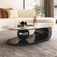 Modern Slate Desktop Metal Coffee Tables Minimalist Designer Home Living Room Furniture Italian Oval Table Living Room Furniture
