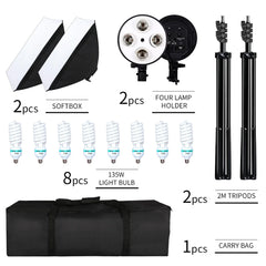 Photography 50x70CM Four Lamp Softbox Kit Continuous Lighting System Soft Box Accessories Photo Studio Equipment