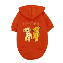 Lion King Dog Hoodie - Cute Simba Nala Puppy Sweater for Small Breed Dogs - Blue Fleece Pet Clothes Outfit