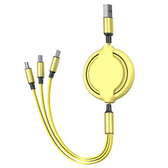 3 In 1 Retractable USB Cable  Fast Charging Data Cord For Iphone Samsung Huawei Xiaomi Multi Port Multiple Charging Wire
