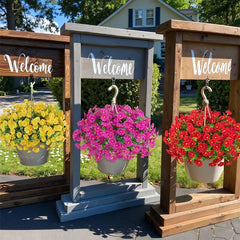 4Bundles Artificial Flowers Fake Silk Morning Glory Flower Eucalyptus Plants UV Resistant Garden Summer House Outdoor Decoration Home Decor, Plants & flowers