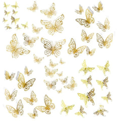 48 Pcs Butterfly for Gift Packing Decorative 3d Butterflies Decor Flower Art Arrangement Wall Paper Ornament DIY Wrapping