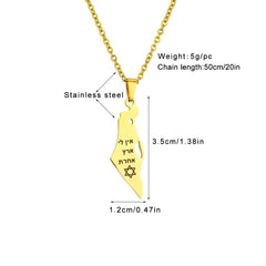 Stainless Steel Israel Star of David Pendant Necklace Unisex Couple Ethnic Patriotic Jewelry Gift Hot Sale European Style