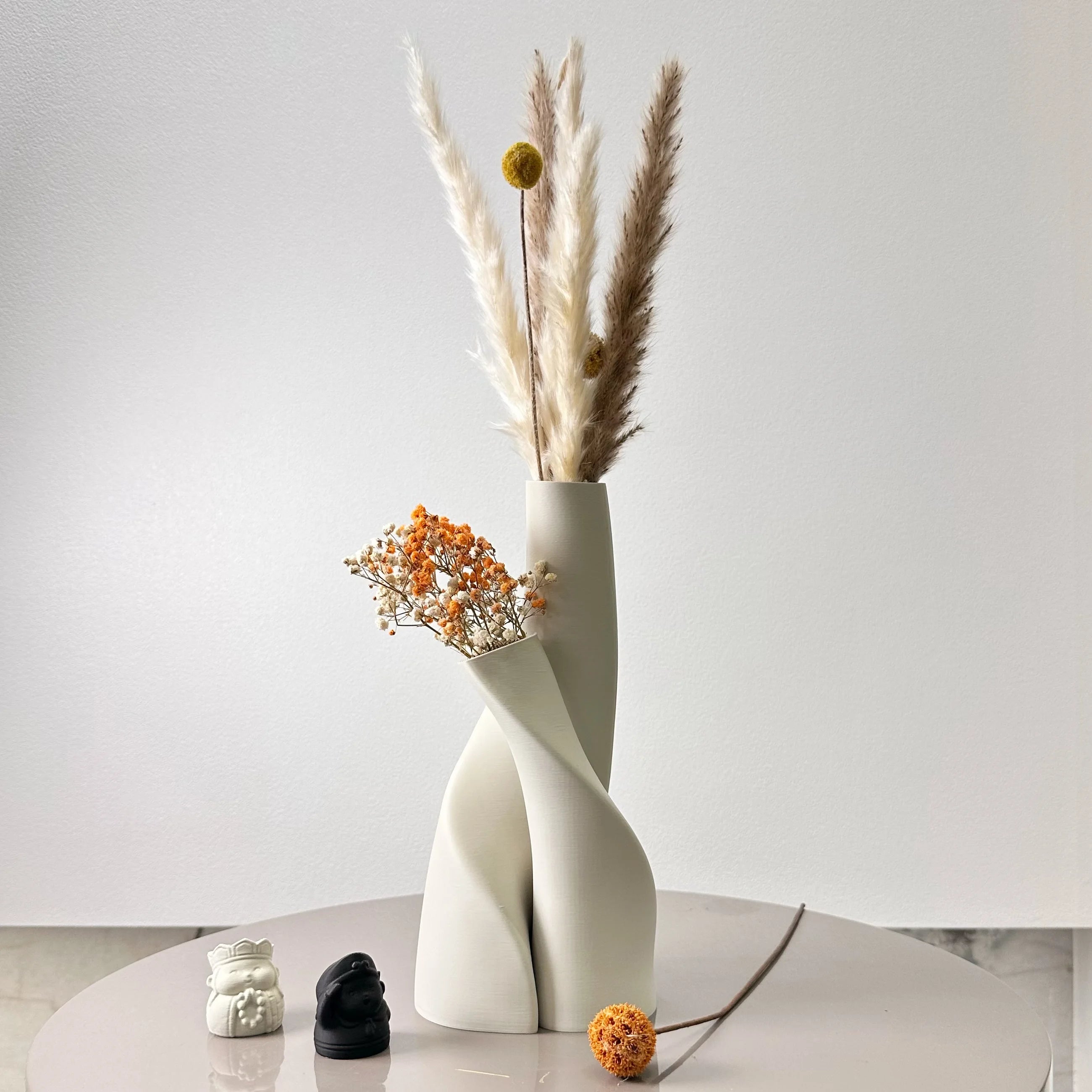 2 Piece Set of Special-Shaped Double Vase, Creative Dried Flower Vase, Multi-Color Optional, Suitable for Living Room, Kitchen Home Decor