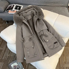 Korean Style Women’s Hooded Winter Parka – Thick Warm Coat