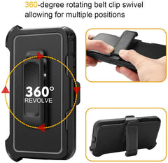 For iPhone 11 12 13 14 15 16 17 Pro Max Shockproof Phone Case Hard Defender Black Cover With Belt Clip