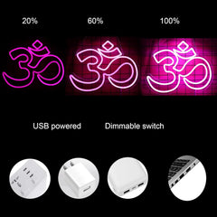 OM Neon Wall Sign Dimmable - Hindu Symbol Inner Peace - Lights for Bedroom Office Home Decor Aesthetics Draw Birthday Gifts