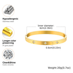 Vnox Gold Plated Love Cuff Bangle – Stainless Steel Bracelet