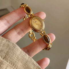 Luxury Green Jade Quartz Wristwatch for Women – Elegant Gift
