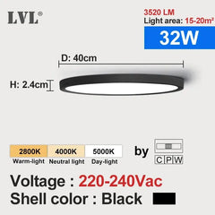 Home Decor LED Ceiling Light Wood Grain & White 3 in 1 Lighting Colors Home Lighting Kitchen Bedroom Bathroom Round Flush Ceiling Lamp