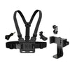 1 PC Adjustable Phone Clip Holder With Chest Strap Fixation Bracket for Sport Camera Mobile Phone Camera Black Holder Accessory - Black