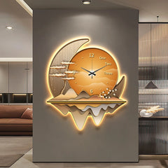 Luxury Wall Clock Lamp – Modern Home Decor Clock Light