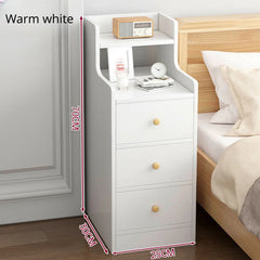 Modern Wooden Mini Nightstand with Drawer Storage