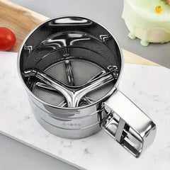 Baking Flour Sifter Food Strainers Powder Stainless Steel Hand-held Reusable Sieve for Flour Cup Shakers Kitchen Baking Tools Kitchen Tools, Cooking Utensils