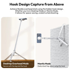 Ulanzi TT88 1.44M Overhead Selfie Stick Phone Tripod with Magnetic Clamp Wireless Remote Extension Tripod for LiveStreaming Vlog
