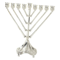 Vintage Hanukkah Menorah with 9 Arms Jerusalem Temple Candle Holder Sturdy for Prayer Festive Celebration Chanukah Decoration