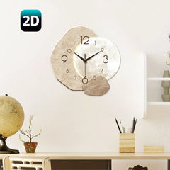 Modern Silent Moon Design Wall Clock – Wooden Quartz Decor