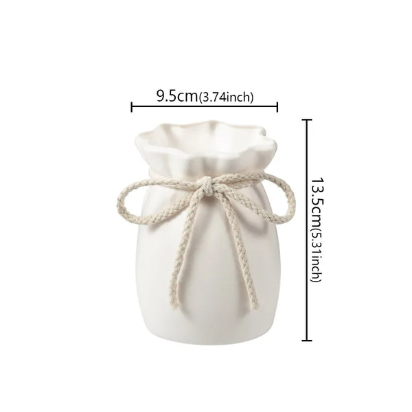 Nordic Bow Design Plastic Flower Vase – Modern Home Decor