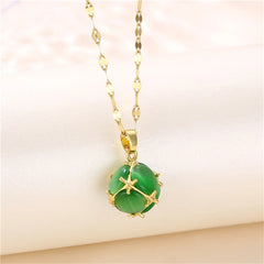 New In Light Luxury Zircon Crystal Stainless Steel Necklace Korean Fashion Sweet Sexy Female Clavicle Chain Jewelry