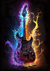 Colorful Symphony Guitar Canvas Wall Decor Musical Inspiration Poster Print Wall Art for Living Room Home Decor Frameless Gifts