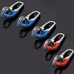 1/5pcs Men's Keychain Hook Stainless Steel Buckle Outdoor Carabiner Climbing Tool Double Ring Fishing Key Ring Car Accessories