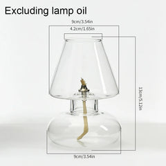 Clear Glass Oil Lamp Cover Candlestick Windproof Candle Holders Oil Lamp Lighting Lantern Lampshade Romantic Home Decor