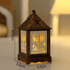 Creative Eid Mubarak Candle Lamp Islamic Ramadan Crescent Moon and Star Night Light Muslim Party Decor Eid Party Supplies