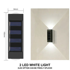 Solar Wall Lamp Outdoor Waterproof Solar Powered Light UP and Down Illuminate Home Garden Yard Decoration Outside Sunlights