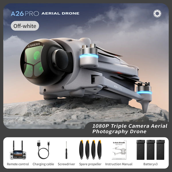 Lenovo A26 Pro Drone 5G WiFi Drone 4K Dual HD Camera Large Screen Remote Controller Brushless Motor Professional Quadcopter Toy