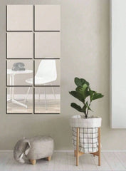 6 acrylic mirror stickers, bedroom home full-length mirrors, self-adhesive soft mirrors, durable and not easy to break