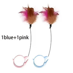 Cat Feather Collar Toy, Interactive Toys for Indoor Cats Self Play Funny Teaser Wand Neck Toy Feathers with Bell Pet Shop