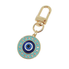 1Pcs Round Evil Eye Keychain Key Ring For Friends Couples Boho Blue Eye Bag Car Key Phone Charm Accessories Jewelry