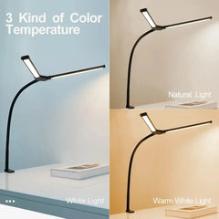 Double Head Dimmable LED Clip Desk Lamp Computer Table Lamps Monitor Light for Office Reading Architectural Lighting