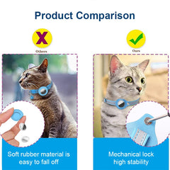 Anti-Lost Cat Collar for Airtag GPS Tracker Protective Case With Bell Reflective Cats Accessories Pet Products
