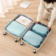 3Pcs/Set Travel Compressible Packing Multifunction Travel Storage Bag Waterproof Suitcase Nylon Portable Luggage Organizer Pink