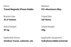 Magnetic Mini Tripod for Phone Tablet Foldable Desk Magnetic Phone Stand Detachable Cell Phone Tripod Hands Free Holder For Vlog