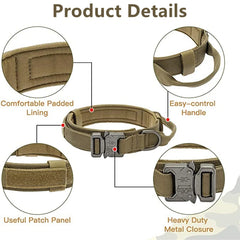 Durable Tactical Dog Collar and Leash Adjustable Military Pet Collar Leash Medium Large Dog German Shepherd Training Accessories Pet Shop