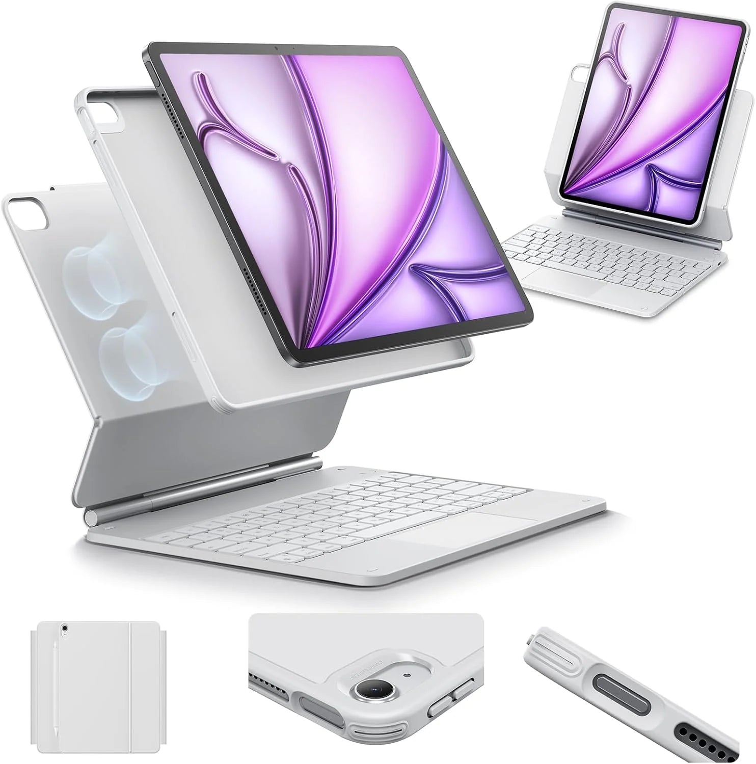 ESR iPad Pro 11/13 Keyboard Case (2024) iPad Pro 11/12.9& Air 11/13(2024/2025) Magnetic Stand Portrait/Landscape Removable Cover