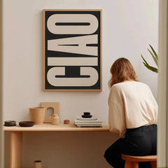 Modern Giao Letters Poster Wall Art Canvas Painting Italian Quote Minimalist Typography Print for Home Living Room Bedroom Decor