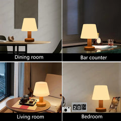 LED Table Lamp Touch Sensor Rechargeable Desktop Night Light Wireless Reading Lamp For Restaurant Hotel Bar Bedroom Decor Light