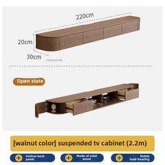 Solid Wood Suspended TV Stand Creative Wall-mounted Storage TV Cabinet Living Room Furniture Home Designer Center Table h