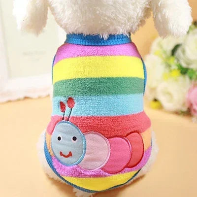 Cartoon Fleece Pet Cat Clothes Winter Warm Pet Dog Vest Puppy Cat Sweater Dog Clothes For Small Dogs Cats Coat Jacket Pet Shop Pet Clothing