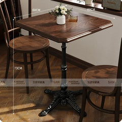 American Retro Cafe Solid Wood Table and Chair Combination Milk Tea Dessert Bakery Restaurant Commercial Dining Chair Kitchen & Dining Furniture