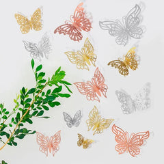 48 Pcs Butterfly for Gift Packing Decorative 3d Butterflies Decor Flower Art Arrangement Wall Paper Ornament DIY Wrapping