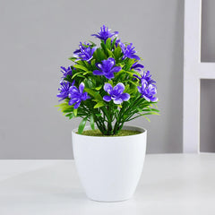 1pc Artificial Potted Plant Small Bonsai Flowers Pot Simulated Tree Ornaments Wedding Home Hotel Office Table Decor Fake Plants