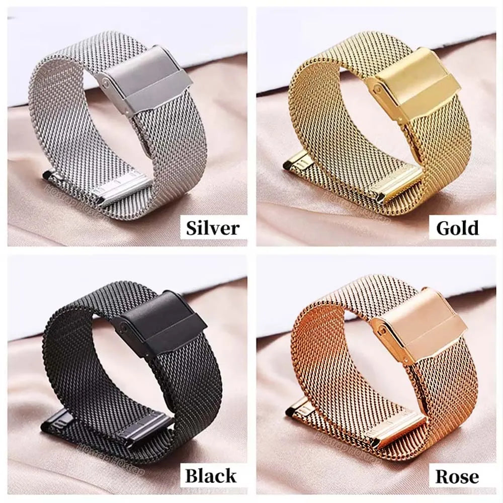 Quick Release Milanese Strap 18mm 20mm 22mm 12mm 14mm 16mm 17mm 19mm 21mm 24mm Universal Bracelet 0.6mesh Stainless Steel